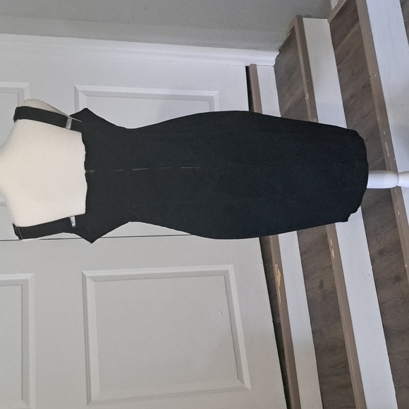 Utcoco Denim Dress Sleeveless Side Slit, Zipper, Bodycon Midi Jean Large NWT - Picture 3 of 11